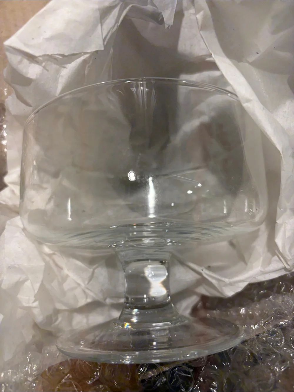 NWT Food Network Clear Glass Footed Dessert Bowls with Colorful Ice Cream Accent